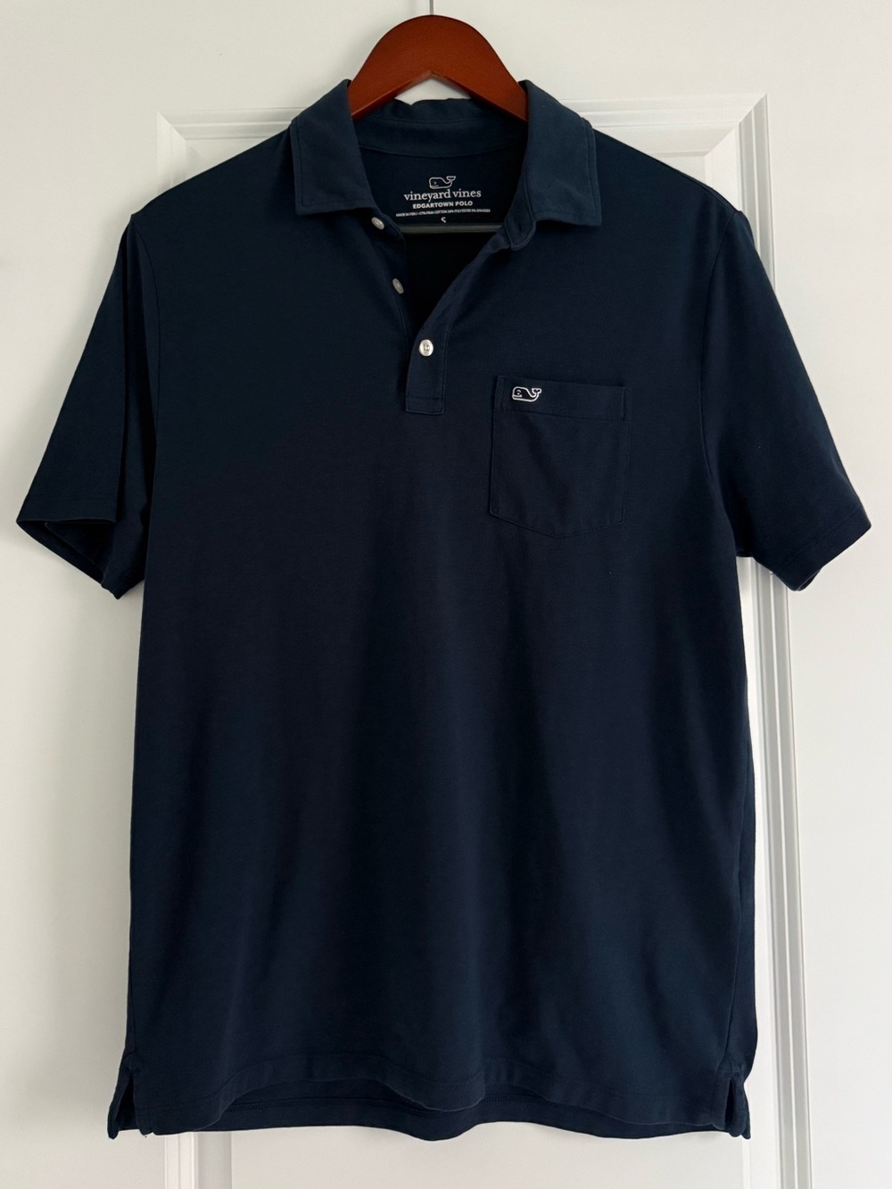 men’s vineyard vines navy polo size small, excellent condition